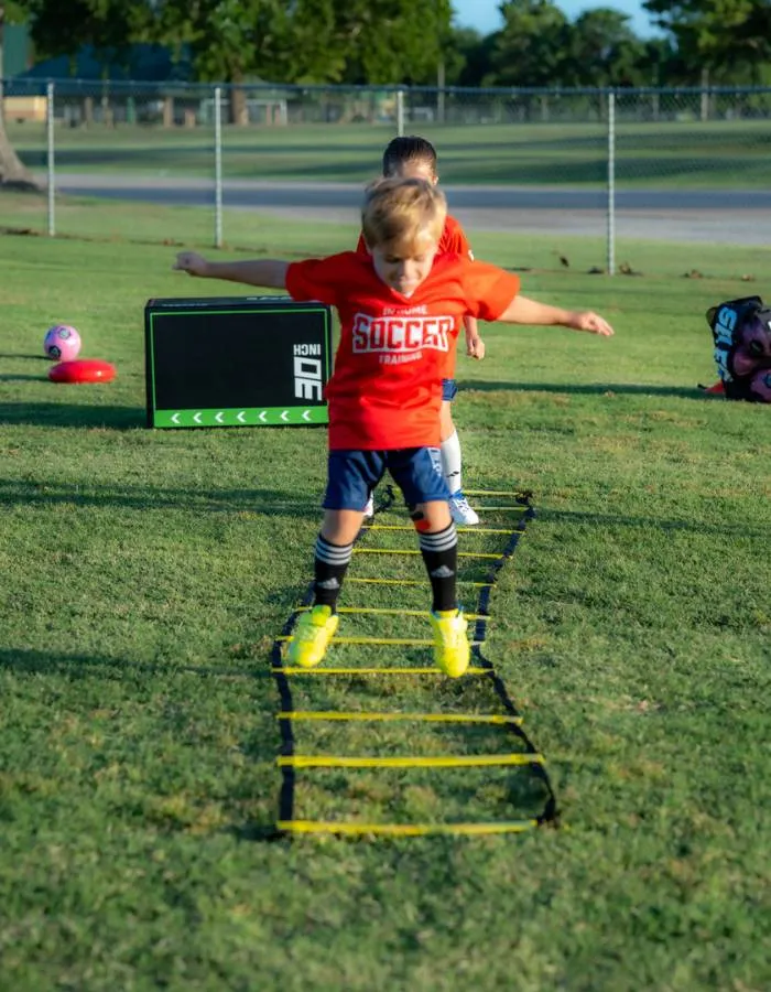 children soccer practice at home